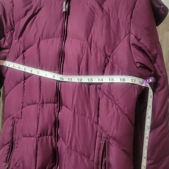 Eddie Bauer down long coat purple hooded - Picture 5 of 8